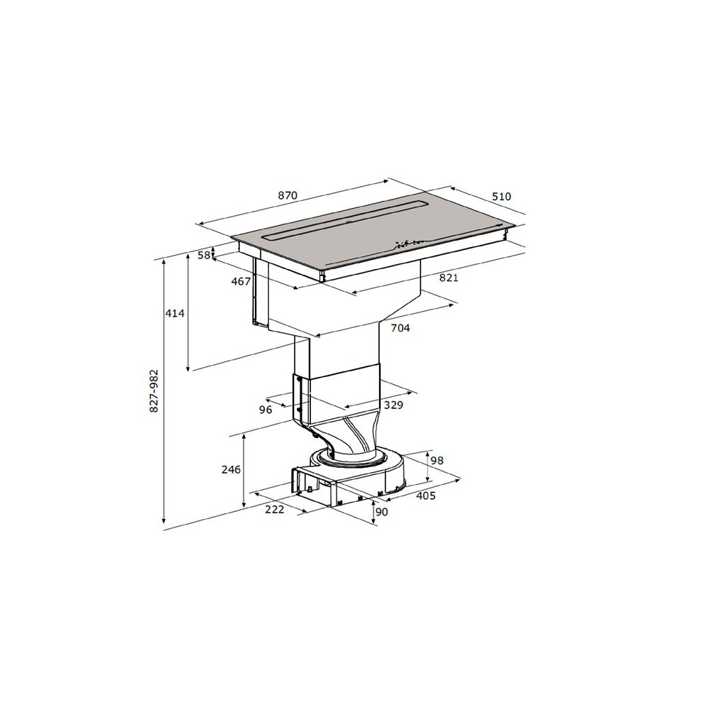 Piano cottura Induzione con cappa integrata 80 cm HOBD482D Smeg