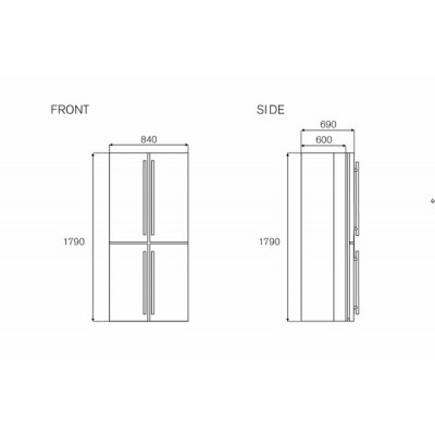 Bertazzoni rcd84f4fxnc Master réfrigérateur-congélateur pose libre 84 cm acier inoxydable