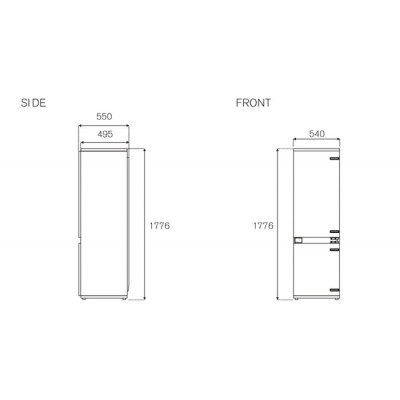 Bertazzoni ref603bbnptc-s frigorifero combinato da incasso 60 cm h 177