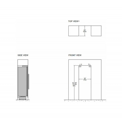 Bertazzoni lrd755ubrxtt Heritage Réfrigérateur colonne encastrable 75 cm + 901558