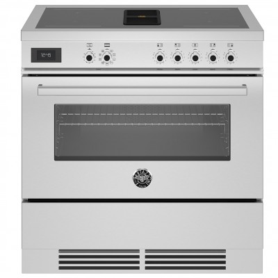 Bertazzoni proch94i1ext Air-Tec Arbeitsplatten-Induktionsküche mit integrierter Dunstabzugshaube 90 cm Edelstahl