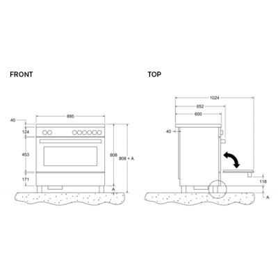 Bertazzoni proch94i1ext Air-Tec Arbeitsplatten-Induktionsküche mit integrierter Dunstabzugshaube 90 cm Edelstahl