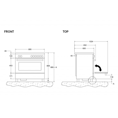 Bertazzoni proch94i1enet Air-Tec cuisine à induction à poser avec hotte intégrée 90 cm noir