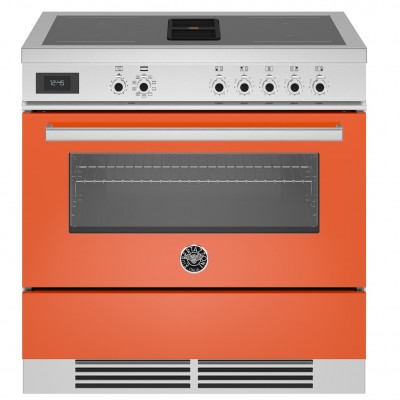 Bertazzoni proch94i1eart Air-Tec countertop induction kitchen with integrated hood 90 cm orange