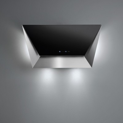 Falmec prisma design wall hood 85 cm black glass cpqn85.e0