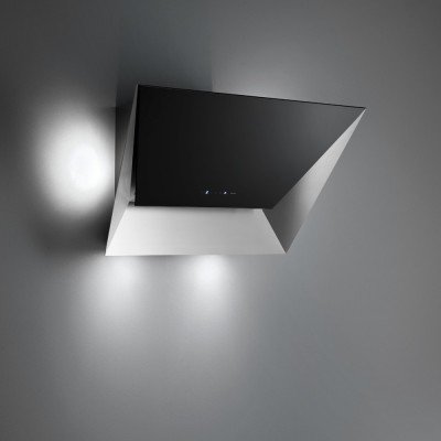 Falmec prisma design cappa parete 85 cm vetro nero cpqn85.e0