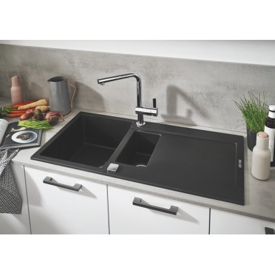 Grohe 31 646 ap0 K500 Sink + drainer 100 cm black