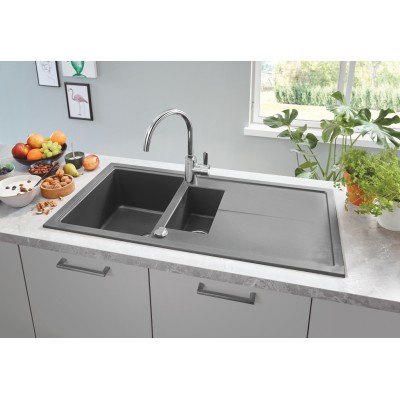 Grohe 31 642 ap0 K400 sink with drainer 100 cm black