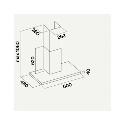 Falmec lumen design campana extractora de pared 60 cm acero inoxidable clun60.e0p1