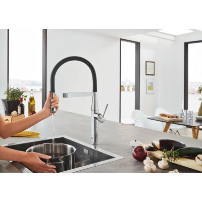 Grohe 30 294 000 Essence mixer tap + extractable hand shower black - chrome