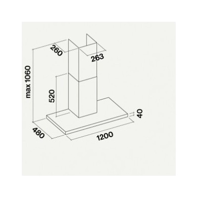 Okap ścienny Falmec Lumen Design 120 cm ze stali nierdzewnej