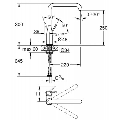 Grohe 30 269 gn0 Essence mitigeur de cuisine or brossé