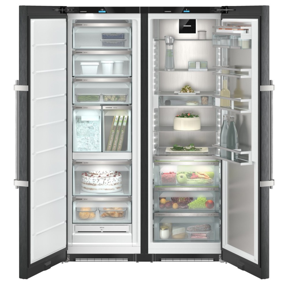 Liebherr xrfbs 5295 Side by Side freistehender Kühlschrank mit Gefrierfach, 120 cm, Blacksteel