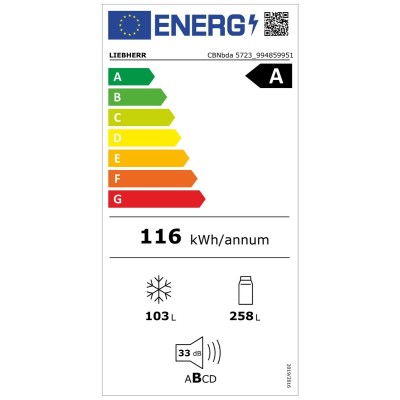 Liebherr cbnbda 5723 Plus frigorifero combinato libera installazione 60 cm h 201