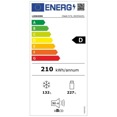 Liebherr cnsfd 573i plus réfrigérateur combiné pose libre 60 cm h 201