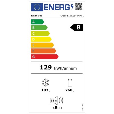 Liebherr cnsdb 5723 Pure freistehender Kombikühlschrank 60 cm H 201