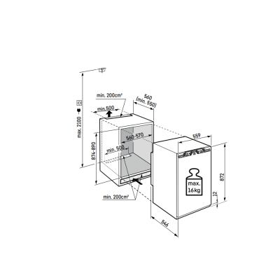 Liebherr ire 3921 Plus Einbau-Unterbaukühlschrank mit Gefrierfach H 87 cm