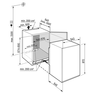 Liebherr irse 3901 Pure frigorifero + congelatore da incasso sottotop - colonna h 87 cm