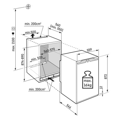 Liebherr ifne 3924 Plus built-in column freezer h 87 cm