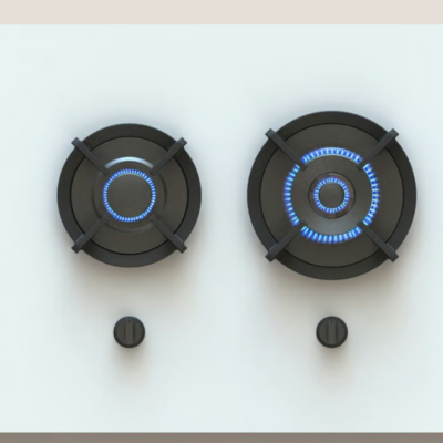 Pitt Cooking Bely top side pair of burners integrated into the professional hob
