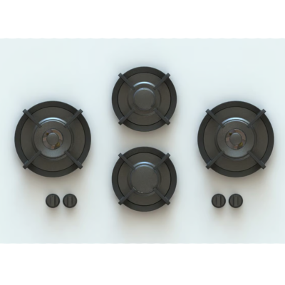 Pitt Cooking Dempo top side four burners integrated into the black edition hob
