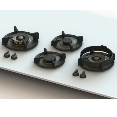 Pitt Cooking Dempo top side four burners integrated into the professional hob