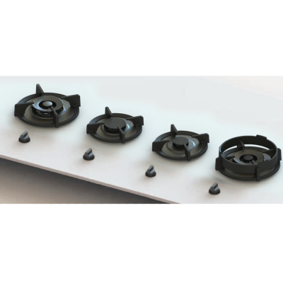 Pitt Cooking Danau top side four burners integrated into the black edition hob