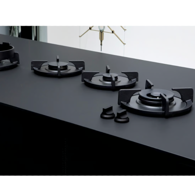 Pitt Cooking Drum top side four burners integrated into the black edition top