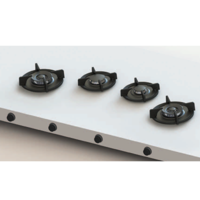 Pitt Cooking Drum frontal superior con cuatro quemadores integrados en la placa original