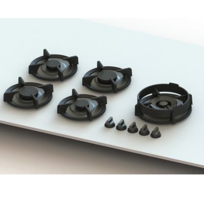 Pitt Cooking Ebeko face supérieure cinq brûleurs intégrés à la table de cuisson édition noire