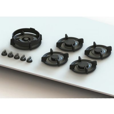 Pitt Cooking Enep top side five burners integrated into the black edition hob