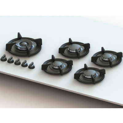 Pitt Cooking Enep top side five burners integrated into the original hob