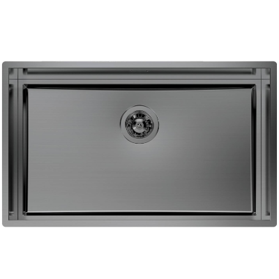 Foster 1257 856 Quadra Evo lavello monovasca antracite Gun Metal sottotop 80 cm