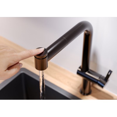Kwc Bevo E 10.531.003.751fl Bevo kitchen mixer tap with black shower head