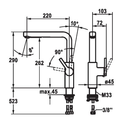 Kwc Ava 2.0 10.461.012.176fl black kitchen mixer tap