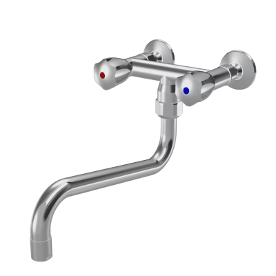 Kwc Gastro k.24.42.11.000C86 wall tap with two chrome knobs