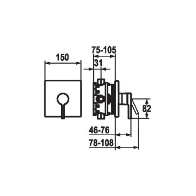 Kwc Ava E 21.454.500.177 chrome shower mixer tap