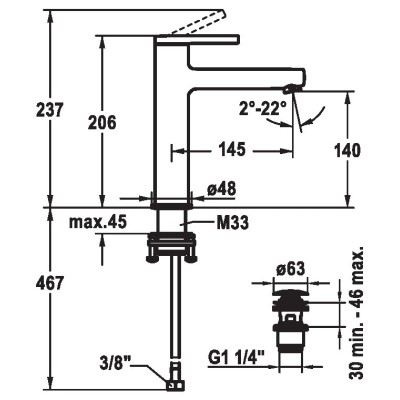 Kwc Ava 2.0 12.468.633.000fl chrome bathroom sink mixer tap