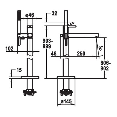 Kwc Ava 2.0 20.461.093.000 chrome floor-standing bathtub mixer tap
