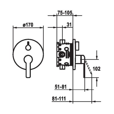 Kwc Domo 6.0 20.664.500.000 grifo monomando para bañera cromado