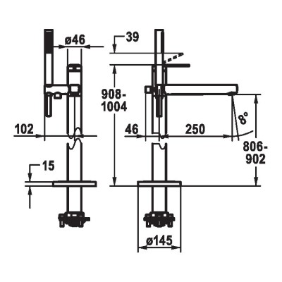 Kwc Domo 6.0 20.661.094.000 chrome floor-standing bathtub mixer tap
