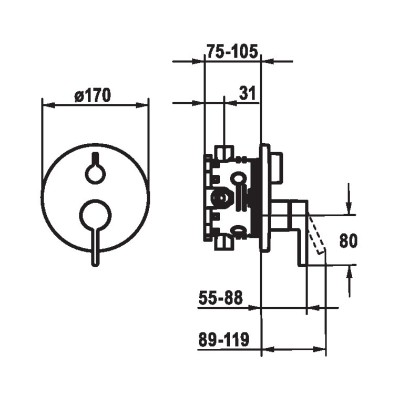 Kwc Bevo 20.424.510.000 grifo monomando para bañera cromado