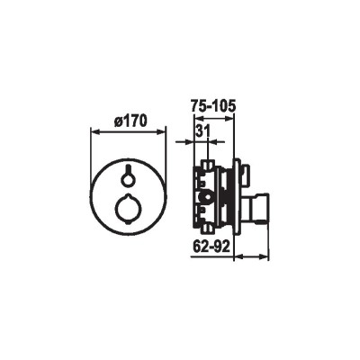 Kwc 21.004.802.176 schwarzer thermostatischer Duschmischer