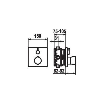 Kwc 21.004.801.177 grifo mezclador termostático para ducha acero