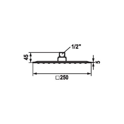 Kwc 26.000.204.000 quadratischer Duschkopf mit Flachgelenk xq Dusche 25 cm Chrom