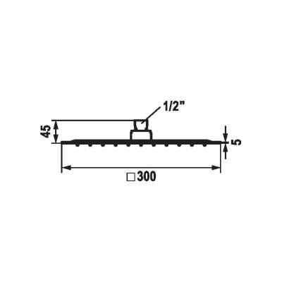 Kwc 26.000.205.000 soffione quadrato a snodo piatto x-q doccia 30 cm cromo