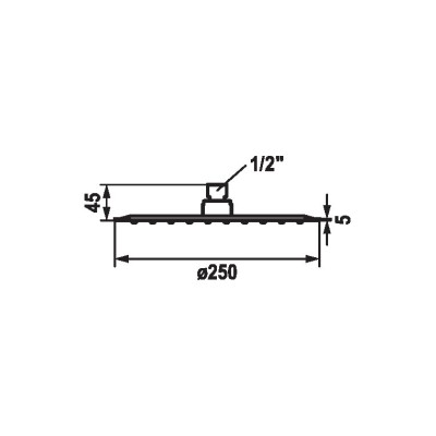 Kwc 26.000.214.000 soffione tondo a snodo piatto x-r doccia 25 cm cromo