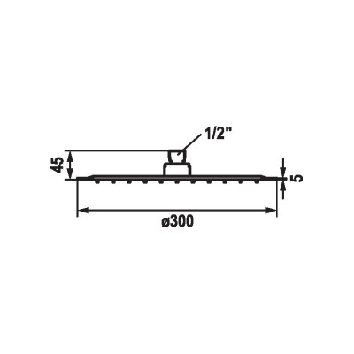 Kwc 26.000.215.000 soffione tondo a snodo piatto x-r doccia 30 cm cromo