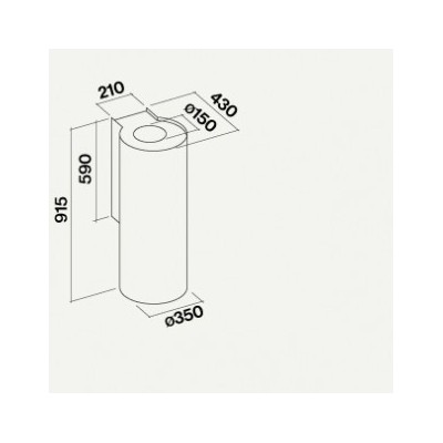 Falmec hotte murale design blanc polaire 35 cm acier blanc cpwn90.e0