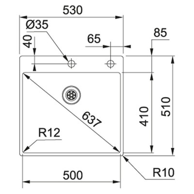 Franke Box bxx 210-50 tl lavello monovasca 53 cm inox satinato